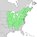 Quercus rubra range map 1