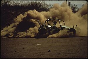 SAND VEHICLE SCARRING DESERT TERRAIN OF MARICOPA COUNTY (FROM THE DOCUMERICA-1 EXHIBITION. FOR OTHER IMAGES IN THIS... - NARA - 553056