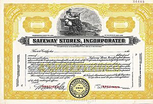 Safeway Stores 1955 Specimen Stock Certificate