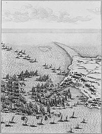 Siege de la citadelle de Saint Martin dans l'Ile de Re par Louis XIII en 1625 planche 1 Jacques Callot