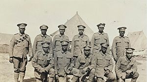 Soldiers of the Bermuda Contingent of the Royal Garrison Artillery in a CCS in July 1916