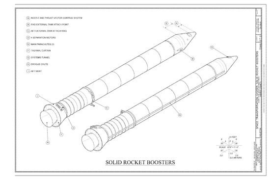Solid Rocket Boosters - Space Transportation System, Solid Rocket Boosters, Lyndon B. Johnson Space Center, 2101 NASA Parkway, Houston, Harris County, TX HAER TX-116-K (sheet 2 of 3)