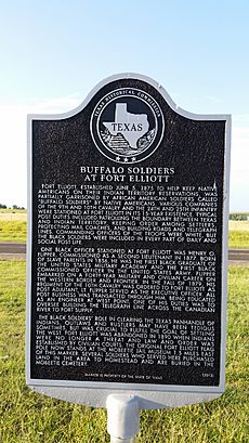 Texas Historical marker for Buffalo Soldiers at Fort Elliott