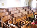 Tiered pews on gallery Plough Lane Chapel, Lion Street, Brecon