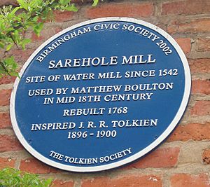 Tolkien's Sarehole Mill blue plaque
