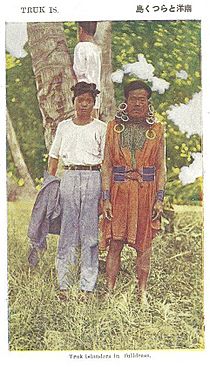 Truk Islanders in full dress (circa 1930s)