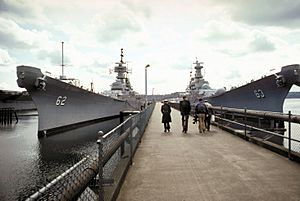 USS Missouri (BB-63) and USS New Jersey (BB-62) mothballed