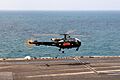 US Navy 110928-N-QL471-015 A Pakistan navy SA-319B Alouette III helicopter lands aboard the aircraft carrier USS George H.W. Bush (CVN 77)