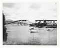 View of the Tasman Bridge from Kalatie Road Montague Bay looking toward the Powder Jetty over Cuthbertson's Boat shed (1975) (16200189861)