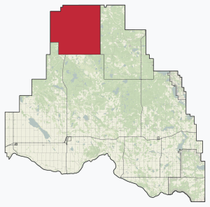 Location within Smoky Lake County