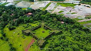 Arial view of the Fortress on the Island of Corjuem