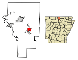 Location of Salesville in Baxter County, Arkansas.
