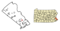 Bucks County Pennsylvania Incorporated and Unincorporated areas Newtown Highlighted