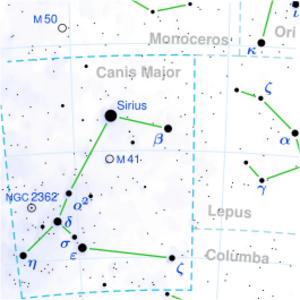 Canis Major constellation map
