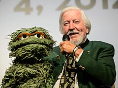 Caroll Spinney with Oscar the Grouch 2014