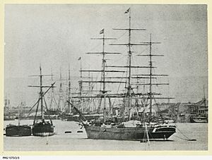 Clipper Ship Yatala, Port Adelaide, South Australia ca1870