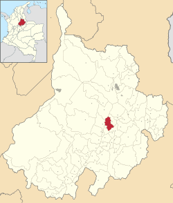 Location of the municipality and town of Barichara in the Santander  Department of Colombia.