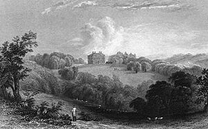 Copped Hall, nr Epping, Essex, England. early 1830's print
