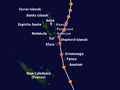 Cyclone Pam Track near Vanuatu
