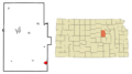 Dickinson County Kansas Incorporated and Unincorporated areas Herington Highlighted