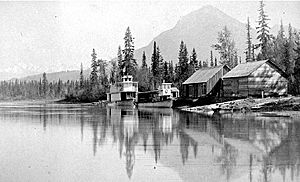 Duchess and Marion (sternwheelers) north end Columbia Lake, BC, ca 1890s