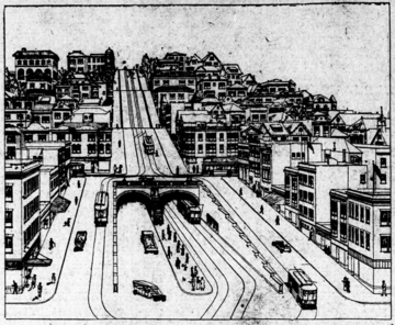 Fillmore Street Tunnel - N portal (SF Call, 22 Sep 1912, pg 19)