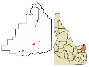 Location of Ashton in Fremont County, Idaho.