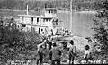 Gathering fuel for the steamship Grenfell on the Peace River