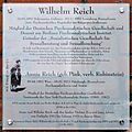 a steel plaque etched with several paragraphs in German