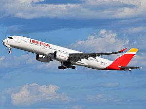 Iberia Airbus A350-941XWB EC-NDR departing JFK Airport