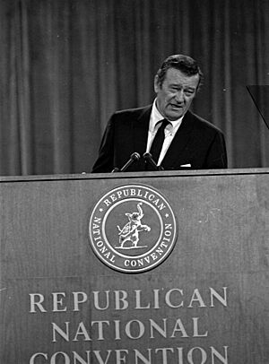 John Wayne at the podium of the 1968 Republican National Convention - Miami Beach, Florida
