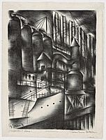 Jolán Gross-Bettelheim - Industrial Scene. c. 1937