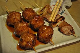 Kushiyaki- tsukune, scallion and pork belly