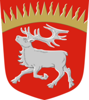 Coat of arms of Kuusamo features a male