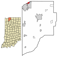 Location of Long Beach in LaPorte County, Indiana.