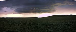 Lightning and hail storm in the Great Divide Basin