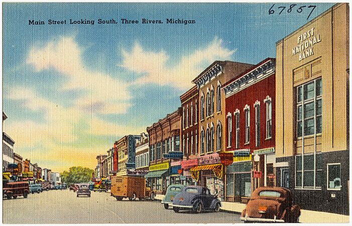 Main Street looking south, Three Rivers, Michigan (67857)