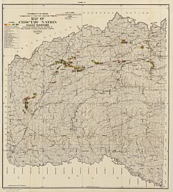 Map of Choctaw Nation, Indian territory - compiled from official records of the United States Geological Survey LOC 2007627519