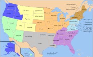 Map of USA NP passport regions