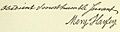 Mary Hayley, signature 1783