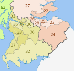 NUTS 3 regions of central and southern Scotland map.svg