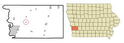 Location of McClelland, Iowa
