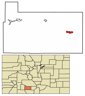Location of the City of Monte Vista in Rio Grande County, Colorado