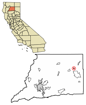 Location of Cassel in Shasta County, California.