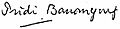 Signature of Pridi Banomyong in English
