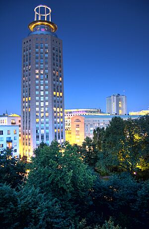 Sodertornet at night