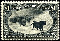 Stamp US 1898 1dollar Trans-Miss