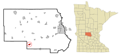 Location of Paynesville  within Stearns County, Minnesota