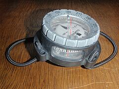 Suunto SK-7 diving compass in aftermarket wrist mount P9021026