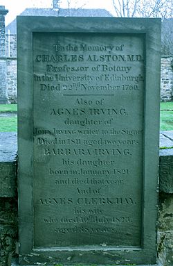 The grave of Charles Alston, Canongate Kirkyard, Edinburgh1 Kopie